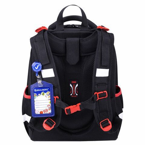 Ранец BRAUBERG PREMIUM, 2 отделения, с брелком, &quot;City car&quot;, LED ЛАМПОЧКИ, 38х29х16 см, 271356