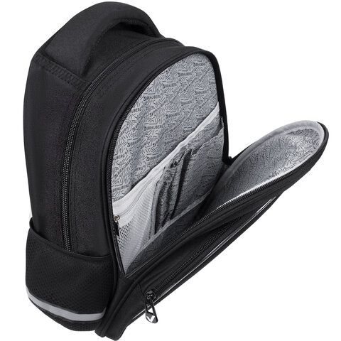 Рюкзак BRAUBERG OPTIMA, 2 отделения, с брелоком, &quot;Keep away&quot;, СВЕТЯЩИЙСЯ, 36х27х18 см, 271361