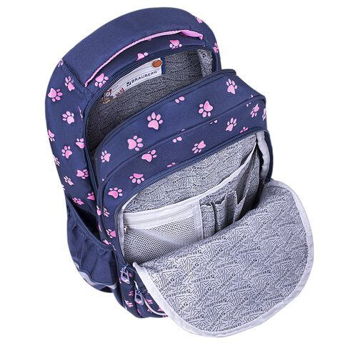 Рюкзак BRAUBERG MOTION, 2 отделения, 3 кармана, &quot;Pawprints&quot;, 41х28х17 см, 271362