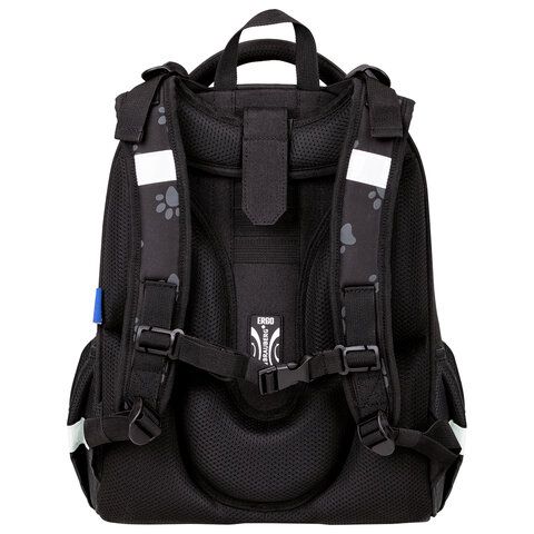 Ранец BRAUBERG LUMINOUS, 2 отделения, с брелоком, &quot;Paws&quot;, СВЕТЯЩИЙСЯ РИСУНОК, 38х29х16 см, 271366