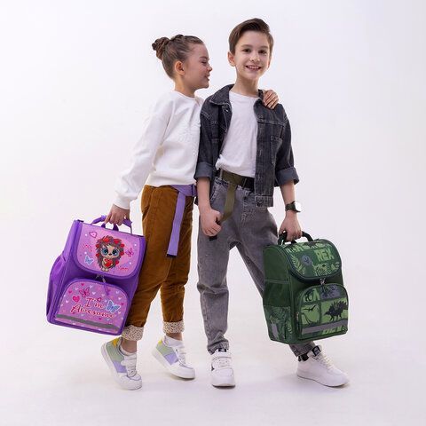 Ранец ПИФАГОР BASIC, 1 отделение, 3 кармана, эргономичная спинка, "Awesome", 35х28х18 см, 271370