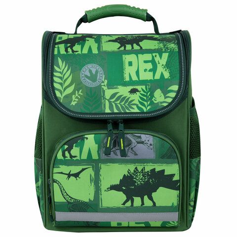 Ранец ПИФАГОР BASIC, 1 отделение, 3 кармана, эргономичная спинка, &quot;Dinoland&quot;, 35х28х18 см, 271373