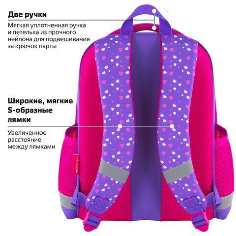Ранец ПИФАГОР EVA BASIC, 1 отделение, эргономичная спинка, &quot;Amazing girl&quot;, 39х30х16 см, 271377