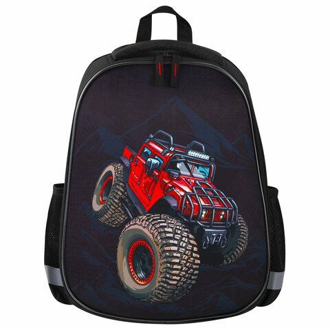 Ранец ПИФАГОР EVA BASIC, 1 отделение, эргономичная спинка, &quot;Big wheels&quot;, 39х30х16 см, 271378