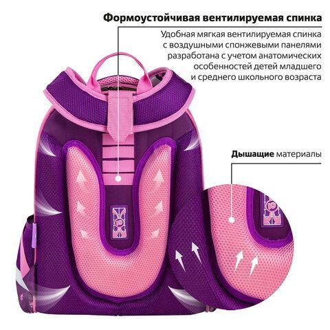 Ранец ЮНЛАНДИЯ EXTRA с дополнительным объемом, 2 отделения, &quot;Stay positive&quot;, 38x29x18 см, 271379