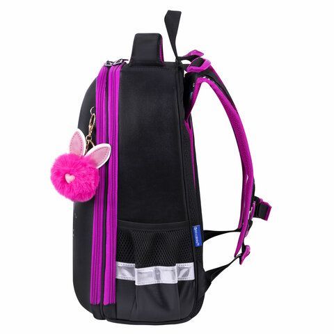 Ранец BRAUBERG SHINY, 2 отделения, с брелоком, &quot;Magic cat&quot;, 38х28х14 см, 271381
