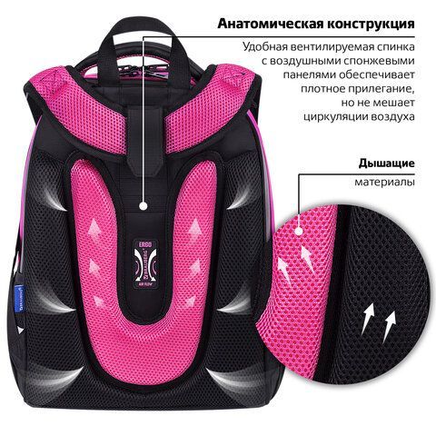 Ранец BRAUBERG SHINY, 2 отделения, с брелоком, &quot;Glad to be cat&quot;, 38х28х14 см, 271382