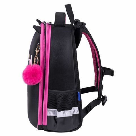 Ранец BRAUBERG SHINY, 2 отделения, с брелоком, &quot;Glad to be cat&quot;, 38х28х14 см, 271382