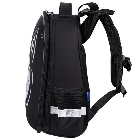 Ранец BRAUBERG SHINY, 2 отделения, с брелоком, &quot;Husky&quot;, СВЕТЯЩИЙСЯ РИСУНОК, 38х28х14 см, 271383