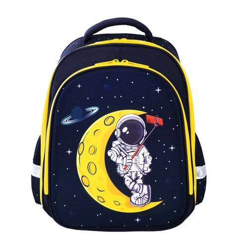 Ранец BRAUBERG KIDS STANDARD, 2 отделения, &quot;Spaceman&quot;, СВЕТЯЩИЙСЯ, 36х28х14 см, 271384