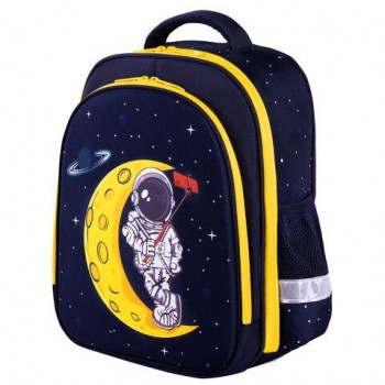 Ранец BRAUBERG KIDS STANDARD, 2 отделения, "Spaceman", СВЕТЯЩИЙСЯ, 36х28х14 см, 271384