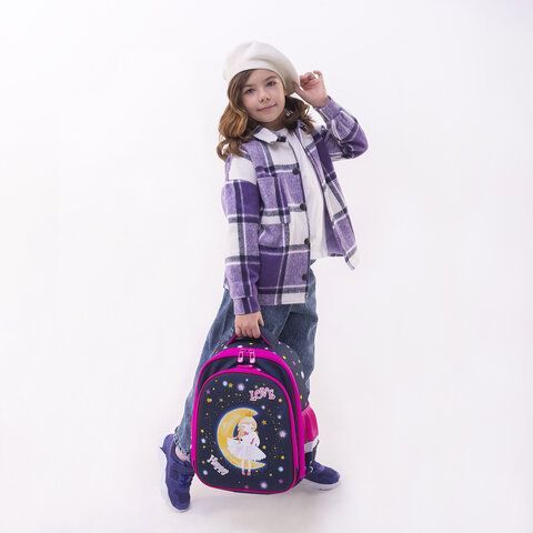 Ранец BRAUBERG KIDS STANDARD, 2 отделения, &quot;Moon girl&quot;, 36х28х14 см, 271387