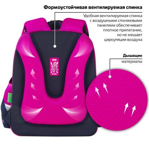 Ранец BRAUBERG KIDS STANDARD, 2 отделения, &quot;Moon girl&quot;, 36х28х14 см, 271387