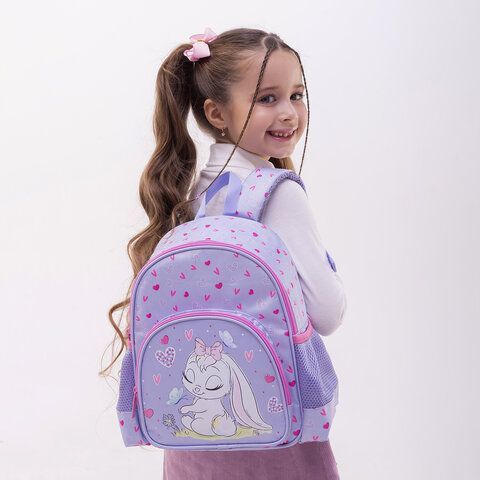 Рюкзак BRAUBERG KIDS PLAY детский, 1 отделение, 3 кармана, &quot;Darling bunny&quot;, 29х23х12 см, 271390