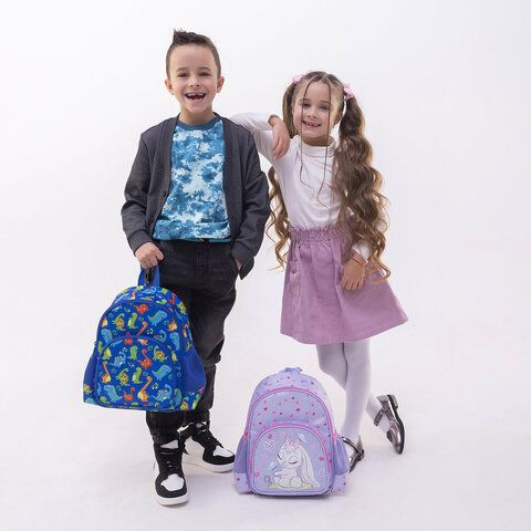 Рюкзак BRAUBERG KIDS PLAY детский, 1 отделение, 3 кармана, &quot;Dinos&quot;, 29х23х12 см, 271392