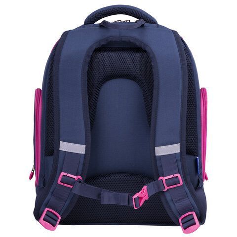 Рюкзак BRAUBERG CLASSIC, легкий каркас, премиум материал, &quot;Stars&quot;, синий, 37х32х21 см, 271394