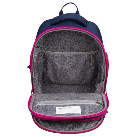 Рюкзак BRAUBERG CLASSIC, легкий каркас, премиум материал, &quot;Stars&quot;, синий, 37х32х21 см, 271394