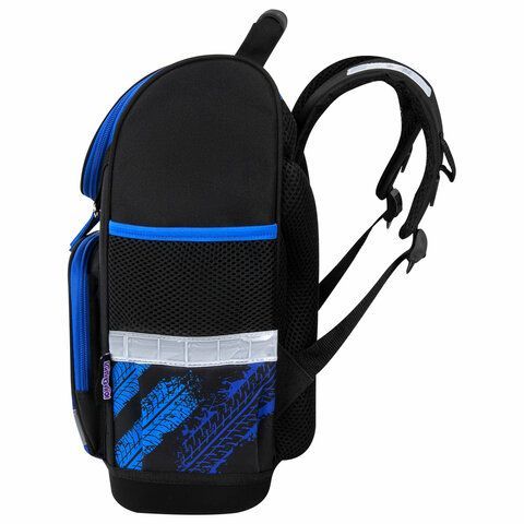 Ранец ЮНЛАНДИЯ WISE, 1 отделение, 3 кармана, устойчивое дно, &quot;Speed race&quot;, 37x29х15 см, 271398