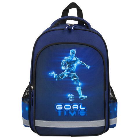 Рюкзак ПИФАГОР SCHOOL, 1 отделение, 3 кармана, &quot;Goal&quot;, 38x28х14 см, 271411