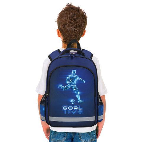Рюкзак ПИФАГОР SCHOOL, 1 отделение, 3 кармана, &quot;Goal&quot;, 38x28х14 см, 271411