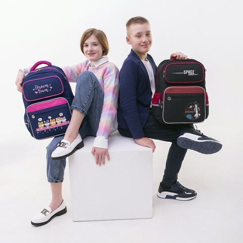 Рюкзак ЮНЛАНДИЯ COMPLETE с пеналом в комплекте, эрго-спинка, &quot;Dream team&quot;, 42х29х14 см, 271413