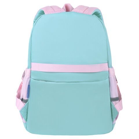 Рюкзак BRAUBERG PASTEL с термонашивками в комплекте, &quot;Funny clouds&quot;, мятный, 40х29х14 см, 271421