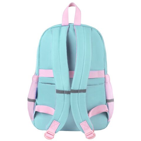 Рюкзак BRAUBERG PASTEL с термонашивками в комплекте, &quot;Funny clouds&quot;, мятный, 40х29х14 см, 271421