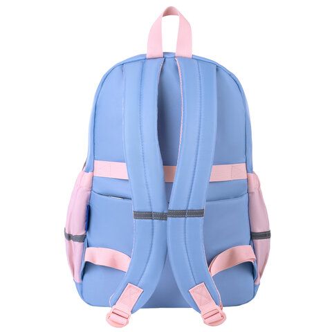 Рюкзак BRAUBERG PASTEL с термонашивками в комплекте, &quot;Friendly bunnies&quot;, голубой, 40х29х14 см, 271423