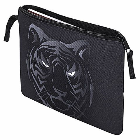 Папка для тетрадей BRAUBERG А5, 1 отделение, полиэстер, на молнии, с ручкой, &quot;Tiger&quot;, 271500