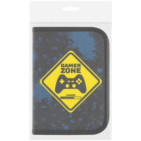 Пенал ПИФАГОР, 1 отделение, полиэстер, 19х13 см, &quot;Game Zone&quot;, 271511