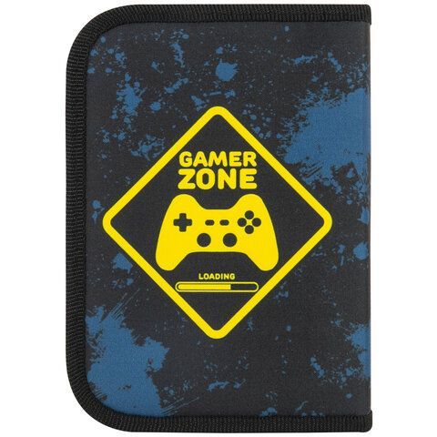 Пенал ПИФАГОР, 1 отделение, полиэстер, 19х13 см, &quot;Game Zone&quot;, 271511