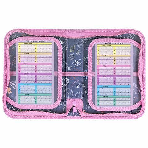 Пенал ПИФАГОР, 1 отделение, 2 откидные планки, полиэстер, 20х14 см, &quot;Yummy Cupcakes&quot;, 271512