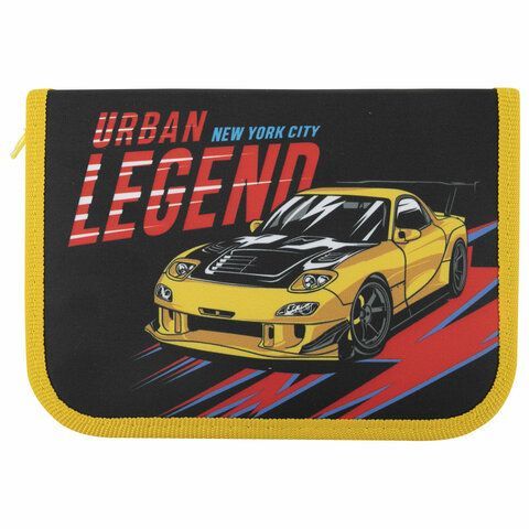 Пенал ПИФАГОР, 1 отделение 1 откидная планка, полиэстер, 19х13 см, &quot;Street Legend&quot;, 271519