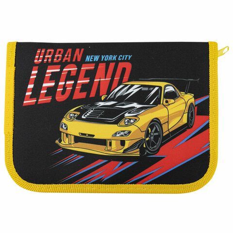 Пенал ПИФАГОР, 1 отделение 1 откидная планка, полиэстер, 19х13 см, &quot;Street Legend&quot;, 271519