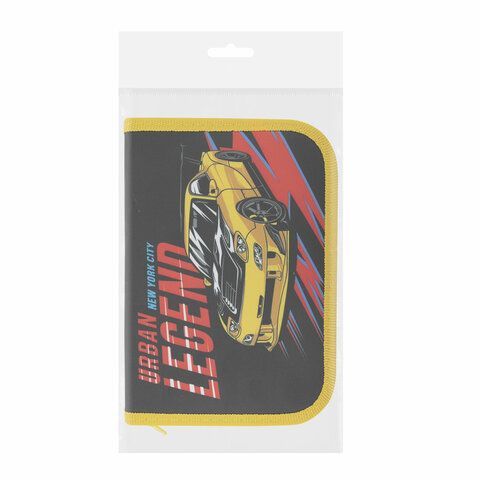 Пенал ПИФАГОР, 1 отделение 1 откидная планка, полиэстер, 19х13 см, &quot;Street Legend&quot;, 271519