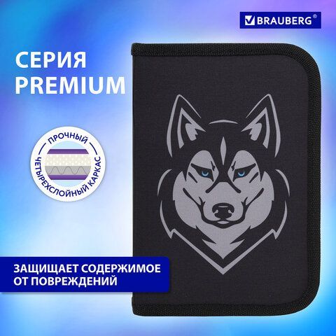Пенал BRAUBERG, 1 отделение, полиэстер, 21х14 см, &quot;Husky&quot;, 271532