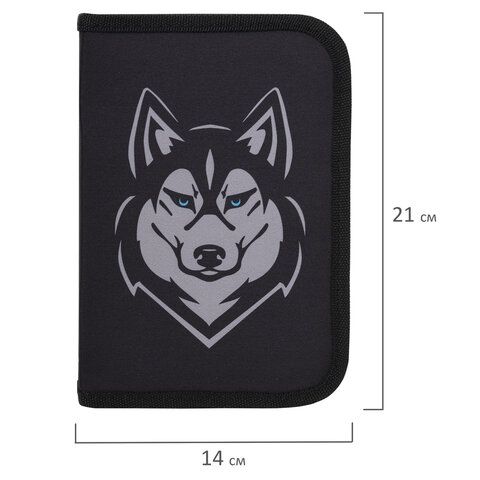 Пенал BRAUBERG, 1 отделение, полиэстер, 21х14 см, &quot;Husky&quot;, 271532