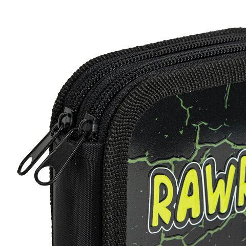 Пенал ЮНЛАНДИЯ, 2 отделения, ламинированный картон, конгрев, 19х11 см, &quot;RAWR&quot;, 271538