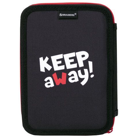 Пенал BRAUBERG, 2 отделения, полиэстер, 21х14 см, &quot;Keep Away&quot;, 271543