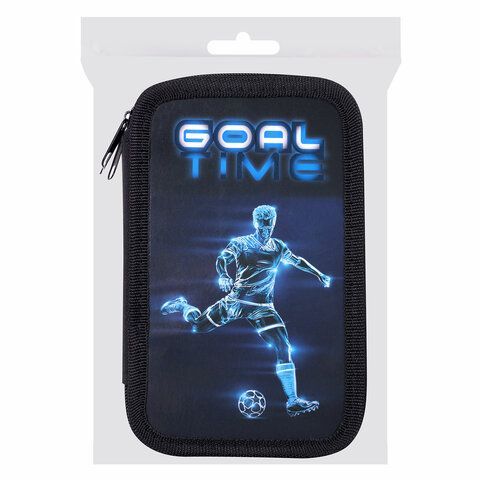 Пенал ПИФАГОР, 3 отделения, ламинированный картон, 19х11 см, &quot;Goal&quot;, 271547