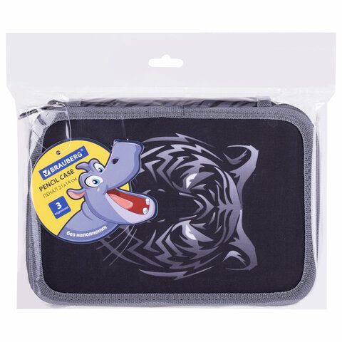 Пенал BRAUBERG, 3 отделения, полиэстер, 21х14 см, &quot;Tiger&quot;, 271551