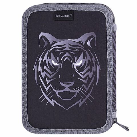 Пенал BRAUBERG, 3 отделения, полиэстер, 21х14 см, &quot;Tiger&quot;, 271551