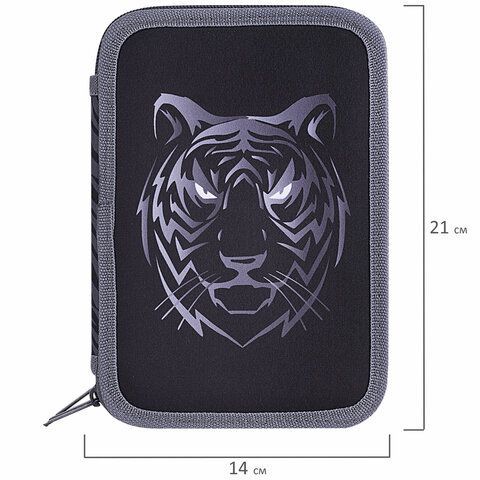 Пенал BRAUBERG, 3 отделения, полиэстер, 21х14 см, &quot;Tiger&quot;, 271551