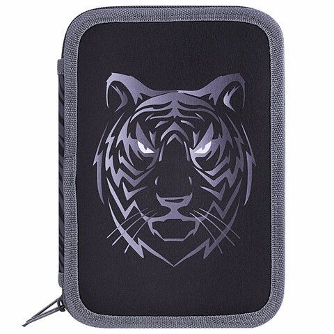 Пенал BRAUBERG, 3 отделения, полиэстер, 21х14 см, &quot;Tiger&quot;, 271551