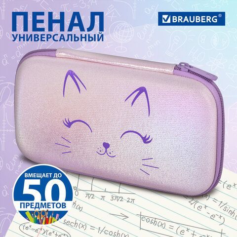 Пенал BRAUBERG SHINY, 1 отделение, 1 откидная планка, EVA, 22х13х4 см, &quot;Cheerful&quot;, 271554