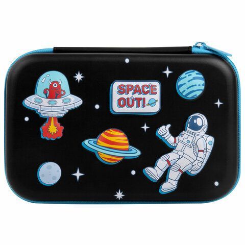 Пенал BRAUBERG KIDS большой удобный с откидной планкой, EVA, 22х15х4 см, &quot;Space out&quot;, 271556