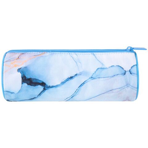 Пенал-тубус BRAUBERG, с эффектом Soft Touch, мягкий, &quot;Blue marble&quot;, 22х8 см, 271570