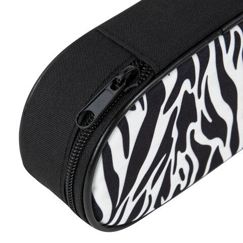 Пенал-футляр BRAUBERG, 1 отделение, органайзер, полиэстер, 22x9x5 см, &quot;Zebra&quot;, 271584