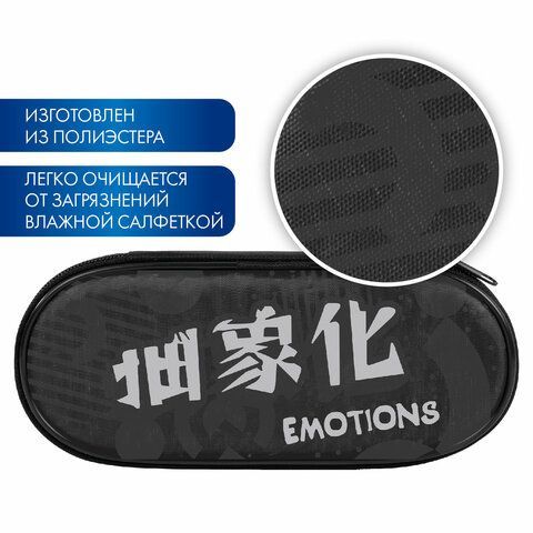 Пенал-футляр BRAUBERG, 1 отделение, органайзер, полиэстер, 22x9x5 см, &quot;Emotions&quot;, 271588
