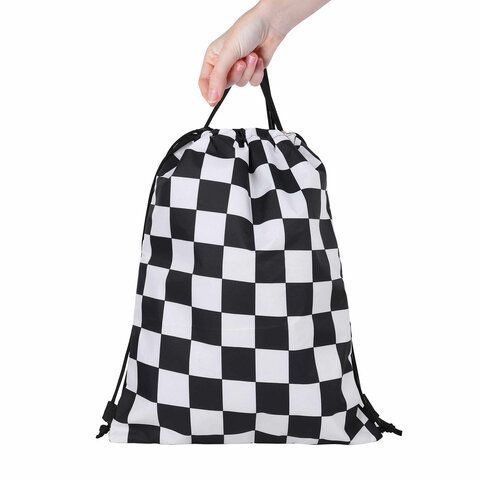 Мешок для обуви BRAUBERG большой удобный с ручкой, 51х41 см, &quot;Black and white&quot;, 271595